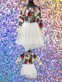 Rochita fetite stilizata traditional cu tulle 2