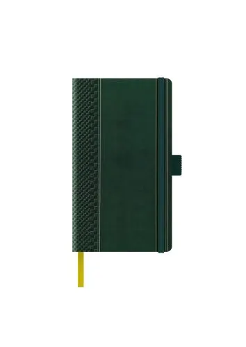 Agenda nedatata A5 Castelli, coperta rigida verde/auriu, elastic verde, dictando ivory