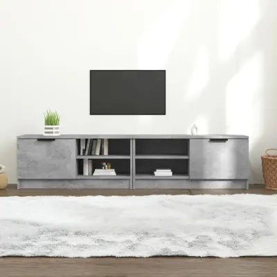 vidaXL Comodă TV, 2 buc., gri beton, 80x35x36,5 cm, lemn prelucrat
