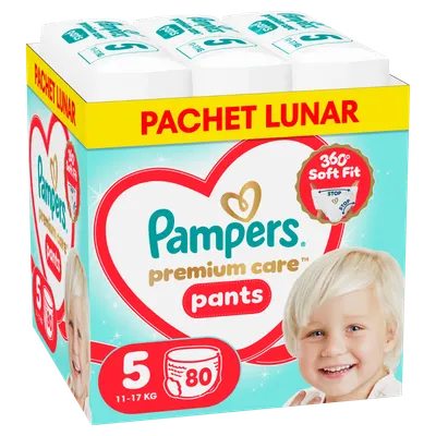 Scutece-chilotel Premium Care Pants XXL Box Marimea 5 pentru 11-17 kg, 80 bucati, Pampers