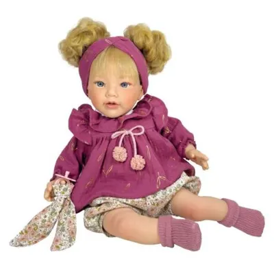 Papusa Nines DOnil, Chloe, cu sunete, cu parul blond, cu articulatii, cu miros de vanilie, 48 cm