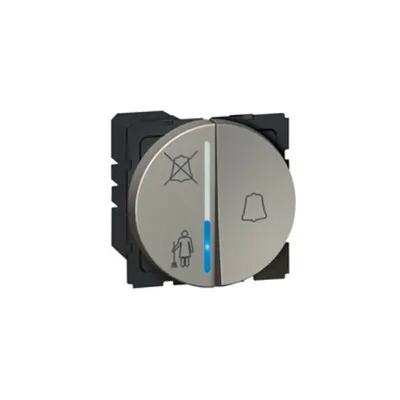 Hotel bedroom call indicator - lamp + Sonerie BELL push - 2 rotund module - magnesium