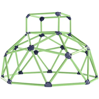 AIYAPLAY Cupolă de Cățărat pentru Copii 3-8 Ani, pentru Interior și Exterior, cu Margini Netede, din Plastic, 182,5x182,5x119 cm, Verde și Violet | Aosom Romania