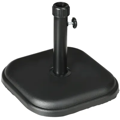 Outsunny Suport Umbrelă de Grădină din Beton 11kg, Bază Pătrată Stabilă pentru Umbrelă Masa Exterior, Negru | Aosom Romania