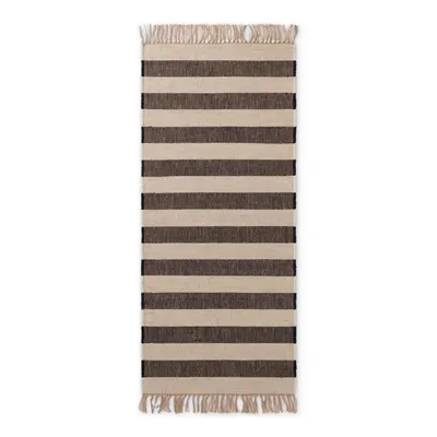 Covor tip traversă negru/crem reversibil/țesut manual din iută 80x300 cm Playa – Hanse Home