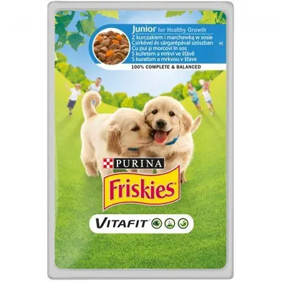 Friskies Dog Plic Junior Pui/Morcovi 85 g