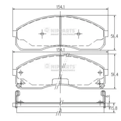 Set placute frana, frana disc NIPPARTS J3600310