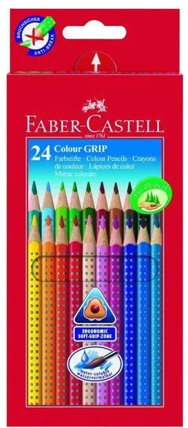 Creioane acuarela Faber-Castell Grip 2001 - 24 culori