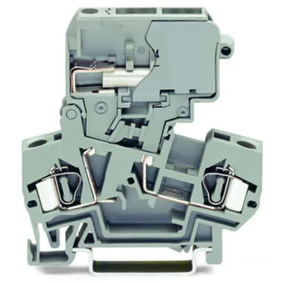 2-conductor disconnect terminal block; for DIN-rail 35 x 15 and 35 x 7.5; 4 mm²; CAGE CLAMP®; 4,00 mm²; orange