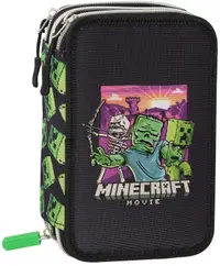 Penar cu rechizite Panini Minecraft - Movie, 3 fermoare