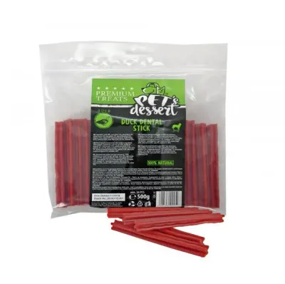 PET'S DESSERT Dental Stick, XS-XL, Rață, punguță recompense fără cereale câini, 500g