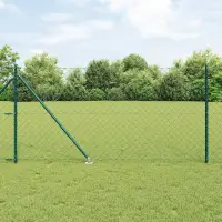 vidaXL Gard de lanț cu vârfuri 25 x 1 m Oțel cu strat de PVC Verde