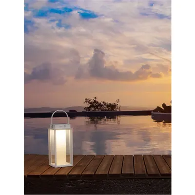 Lampa podea VERHAL Alb Aluminiu & Sticla clara Solar LED 2 Wat 200Lm 3000K CRI >80 220-240 Volt Beam Angle 360º IP54 Solar / USB Wire / Intrerupator On/Off