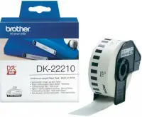 Banda continua de hartie Brother DK22210, 29 mm x 30.48 m (Negru/Alb)