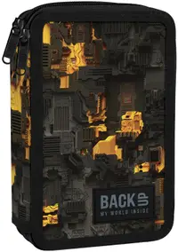 Penar școlar cu rechizite BackUp DW - Mecanic, 2 fermoar