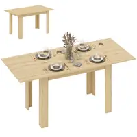 HOMCOM Masă de dining extensibilă, masă de bucătărie rectagulară, pentru 6-8 persoane, 140-180 x 80 cm, efect lemn natural | Aosom Romania