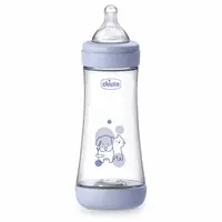 Biberon Chicco Perfect5 300ml, biofunctional, anti-colici, tetina silicon, flux rapid, baiat, 4luni