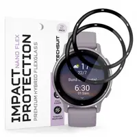 Folie Protectie Techsuit Nano Flex pentru Garmin Vivoactive 5, Set 2 bucati, Plastic, Neagra