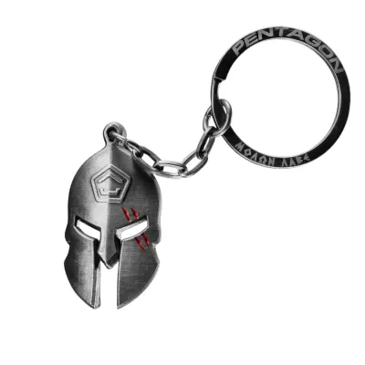 Breloc Spartan Pentagon Tactical din metal - Antique Silver