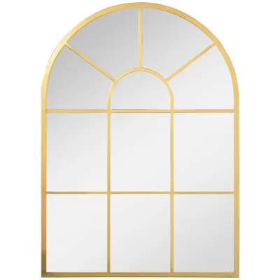 Homcom Oglinda Moderna de Perete – Arcuita 70×50 cm, Stil Fereastra Negru | Aosom Romania