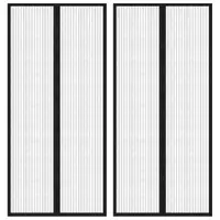 Gossi perdea de usa anti-insecte cu magnet, 2 buc., negru, 210x90 cm