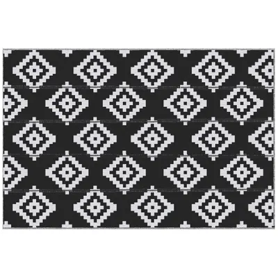 Outsunny Covor de Exterior Rezistent la Raze UV, 182x274 cm, Negru și Alb | Aosom Romania