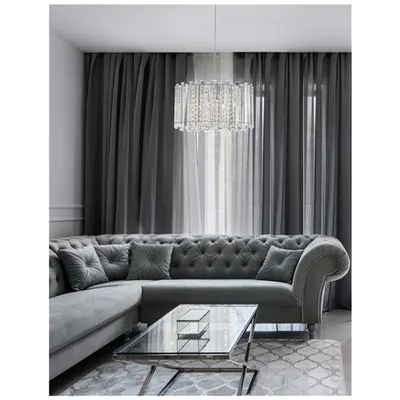 Lampa suspendata ELEMENT Crom Aluminiu Sticla & K9 Crystal LED G9 5x5 Wat 230 Volt IP20 Fara bec