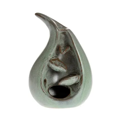 Suport ceramic verde pentru conuri parfumate 13 cm