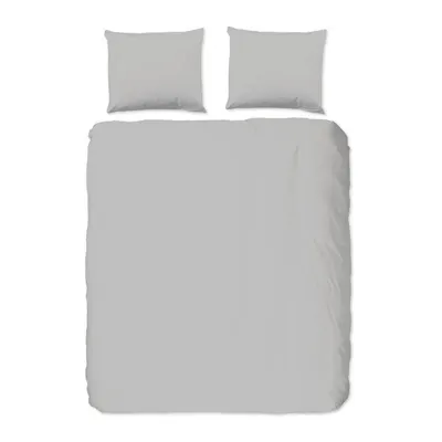 Lenjerie de pat gri deschis din bumbac ranforcé pentru pat dublu/extinsă 200x220 cm Uni – Good Morning
