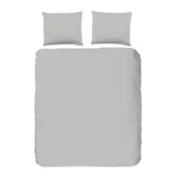 Lenjerie de pat gri deschis din bumbac ranforcé pentru pat dublu/extinsă 200x220 cm Uni – Good Morning