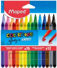 Set creativ Maped Color Peps - Infinity, 15 creioane + 12 carioci