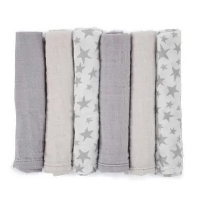 Set 6 scutece Jane din muselina de bambus 35x35 cm Star
