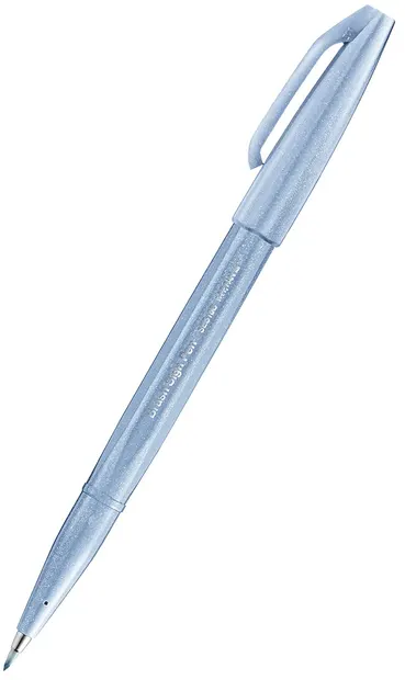 Marker pensula Pentel Sign Pen - SES15C, albastru deschis