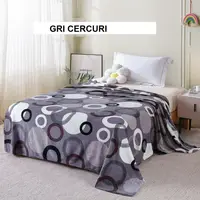Patura pufoasa gri cercuri 200 x 220 cm, Ralex | 1 buc