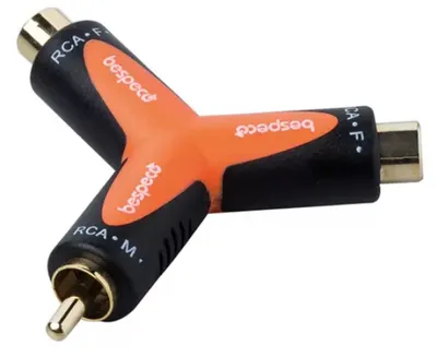 Adaptor Bespeco - SLAD360, RCA - RCA, negru/portocaliu