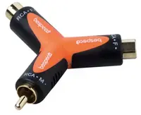 Adaptor Bespeco - SLAD360, RCA - RCA, negru/portocaliu