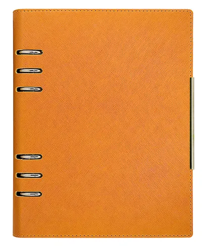 Agenda din piele Alicante A5 - Oranj, cu inele si mecanism