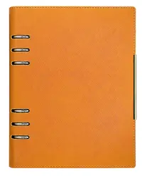 Agenda din piele Alicante A5 - Oranj, cu inele si mecanism
