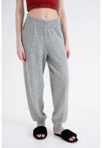 Pantaloni de pijama din amestec de lana - Gri melange