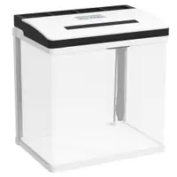 PawHut Acvariu de 13L, de Sticla cu Filtru, Iluminare cu LED-uri, Pompa de Apa, 29x20x30,5cm - Alb