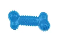 Os din cauciuc cu sfoara, FUNBONE M-PETS, albastru, 18x8x5 cm