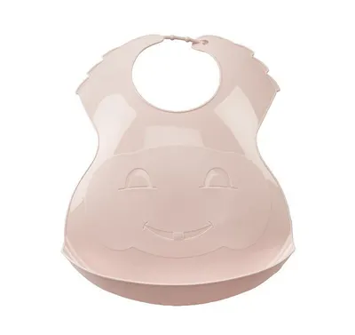 Baveta Thermobaby din plastic moale Roz Pudra