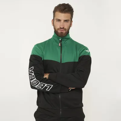 Bărbați Running Giacca Ontario Senior Antivento Traspirant Negru-Verde Închis