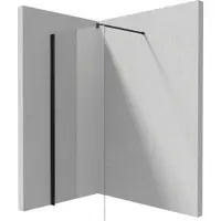 Paravan dus negru walk-in sticla securizata 90x200 cm, Deante Kerria Plus