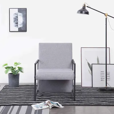 vidaXL Fotoliu, gri deschis, material textil