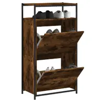 Gossi pantofar, stejar fumuriu, 60x34x112 cm, lemn compozit