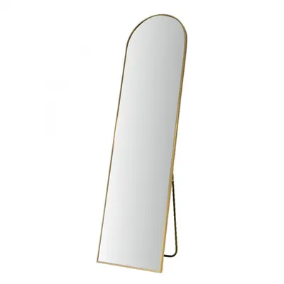 Oglindă decorativă de podea, ramă metalică aurie, 150x40 cm