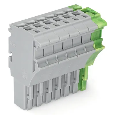 1-conductor female plug; 2.5 mm²; 7-pole; 2,50 mm²; gray, green-yellow