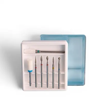 Kit 7 Capete de Freza Profesionale pentru Stilizare si Cuticule | Ceramica si Diamant