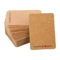 Suport cercei și colier din hârtie cu mesaj Handmade - kraft (set 100 buc) 6x9cm - Default Title